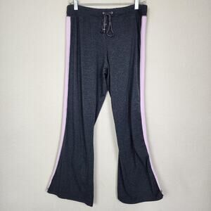 Large Dark Grey Gray Pink Trim Sweatpants